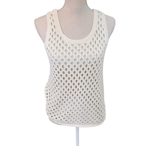 Madewell Open Stitch Sweater Tank Bright Ivory Small NWT - Picture 2 of 7
